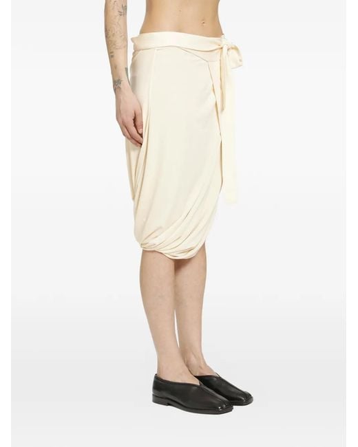 Lemaire White Wrap Asymmetric Skirt