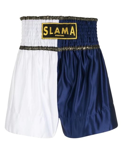Amir Slama Blue Logo Luta Shorts for men