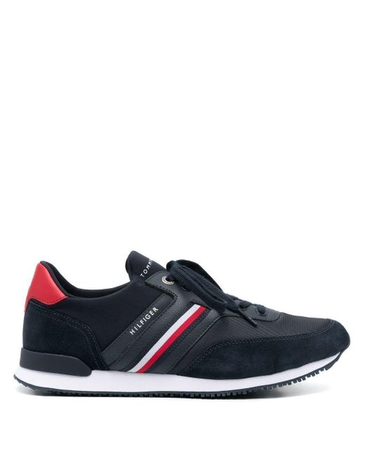 Tommy Hilfiger Iconic Stripe-detail Sneakers in Blue for Men | Lyst UK