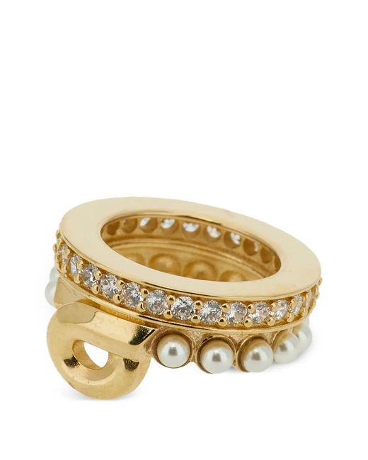 Fermaglio Gancini Con Cristalli di Ferragamo in Metallic