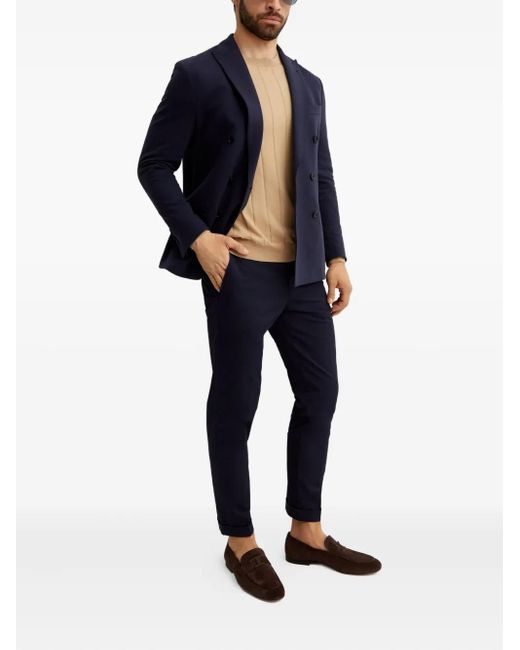 Fay Blue Double-Breasted Pocket Blazer for men