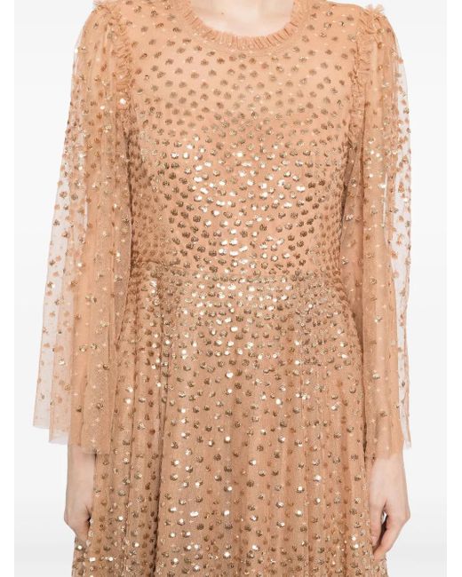 Needle & Thread Natural Kleid Mit Pailletten