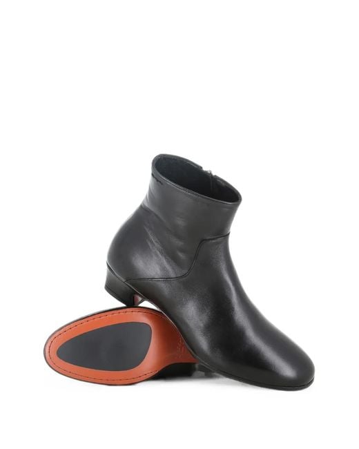 Alexander Hotto Black Leather Ankle Boots