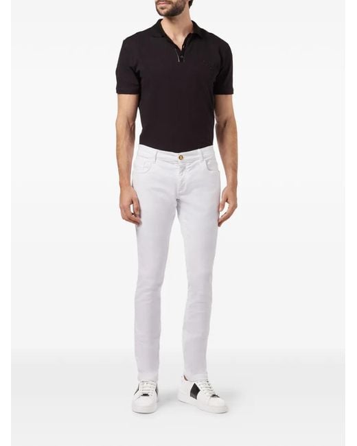 Billionaire White Jean À Patch Logo for men