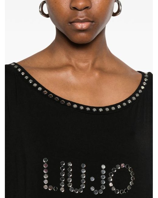 Liu Jo Black Robe Courte À Franges