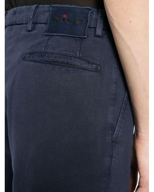 Pantalones chinos de talle medio Kiton de hombre de color Blue