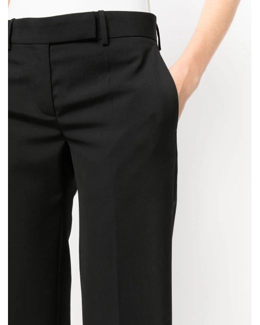 Quira Black Mid-Rise Wide-Leg Tailored Trousers