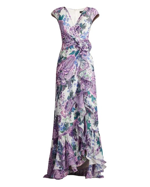 Tadashi Shoji Purple Floral-Print Dress