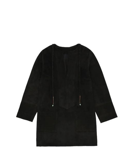 Fortela Black Patch-Pocket Mini Dress