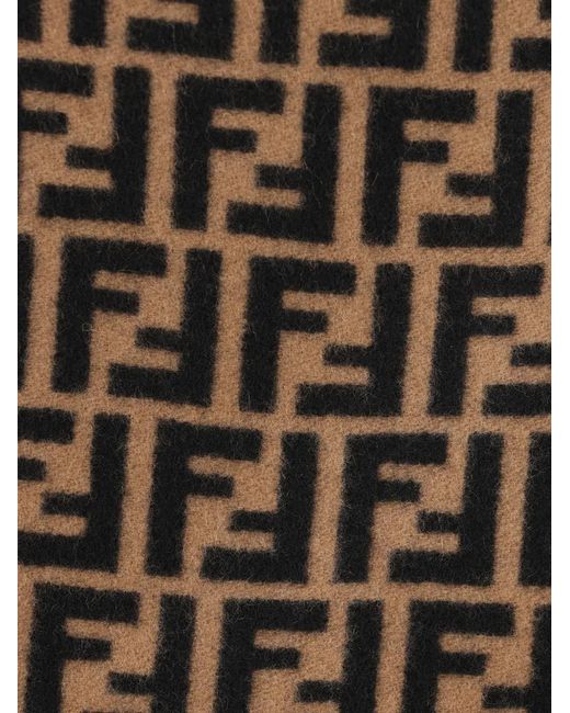 Fendi Brown Ff-Motif Fringed Poncho