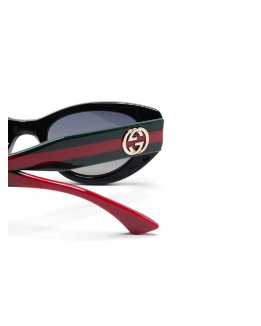 Gucci Black Web-Stripe Sunglasses