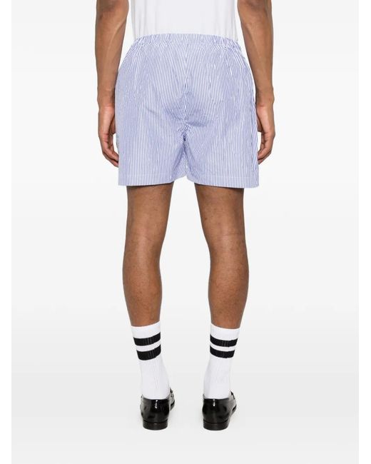 Willy Chavarria Blue Striped-Pattern Shorts for men