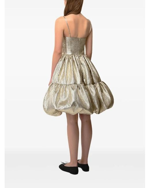 Anouki Natural Tiered Metallic Dress