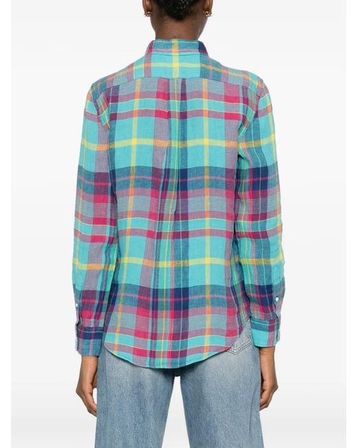 Polo Ralph Lauren Blue Long Sleeve Checked Shirt