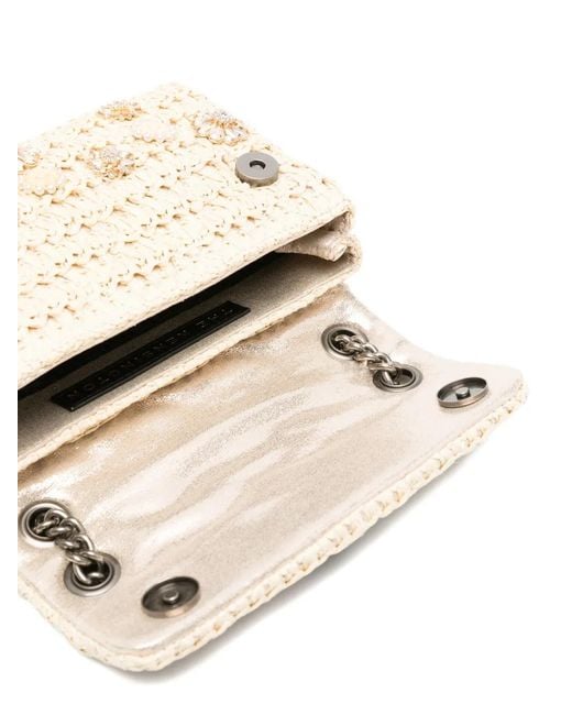 Kurt Geiger Natural Mini Sac Porté Épaule Kensington À Ornement En Cristal