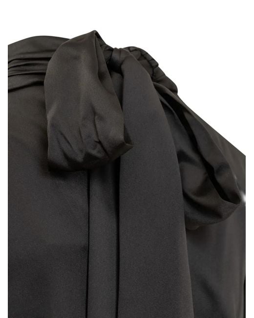 ACTUALEE Black Rose-Detail High-Neck Dress