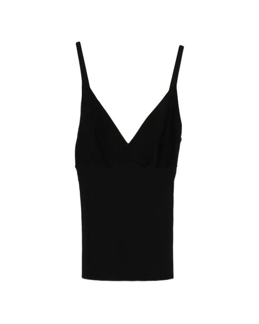 P.A.R.O.S.H. Black V-Neck Top