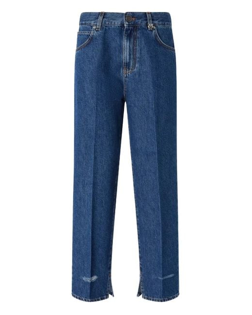 Pinko Jeans Met Split in het Blue