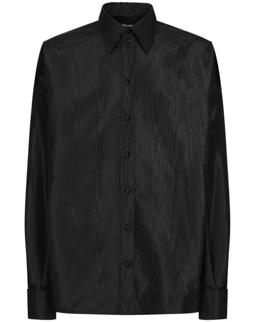 Dolce & Gabbana Black Silk Blend Bow-Tie Shirt for men