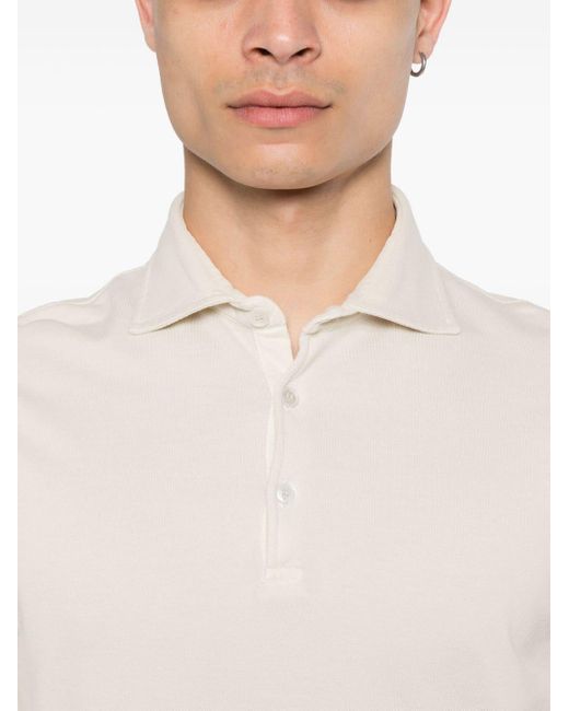 Fedeli White Piqué-weave Polo Shirt for men