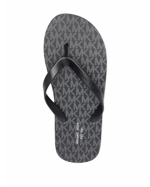 Michael Kors Black Travis Thong-Strap Flip Flops for men