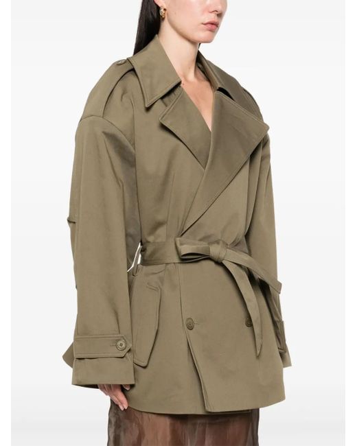 Frankie Shop Green Zurich Short Trench Coat