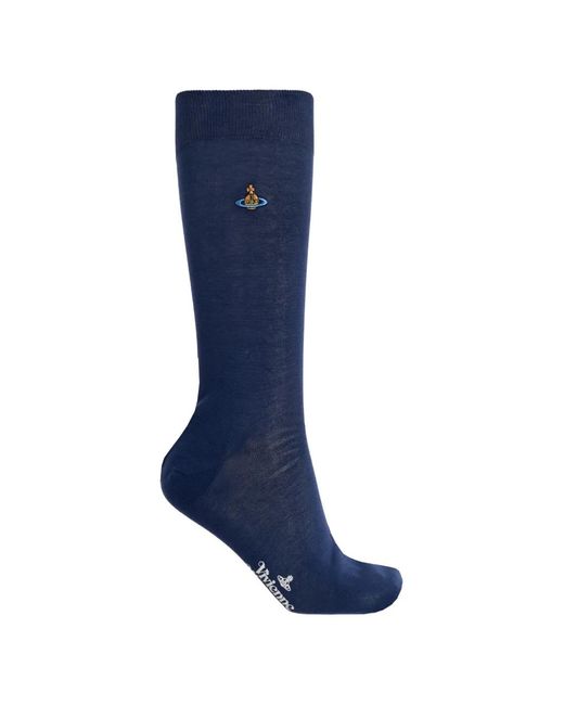Vivienne Westwood Blue Orb-Embroidered Socks
