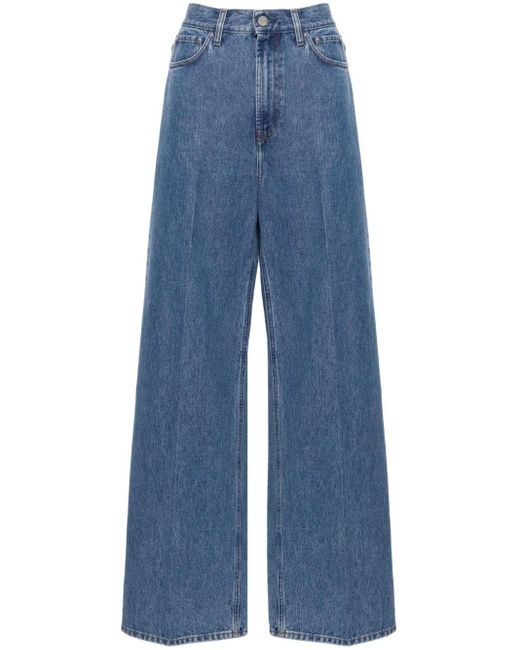 Totême  High Waist Jeans Met Wijde Pijpen in het Blue