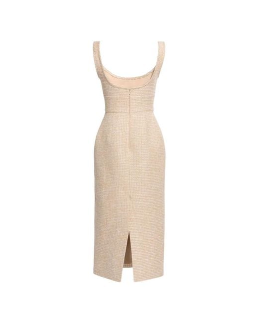 Elie Saab White Bouclé-Midikleid Mit Python-Print
