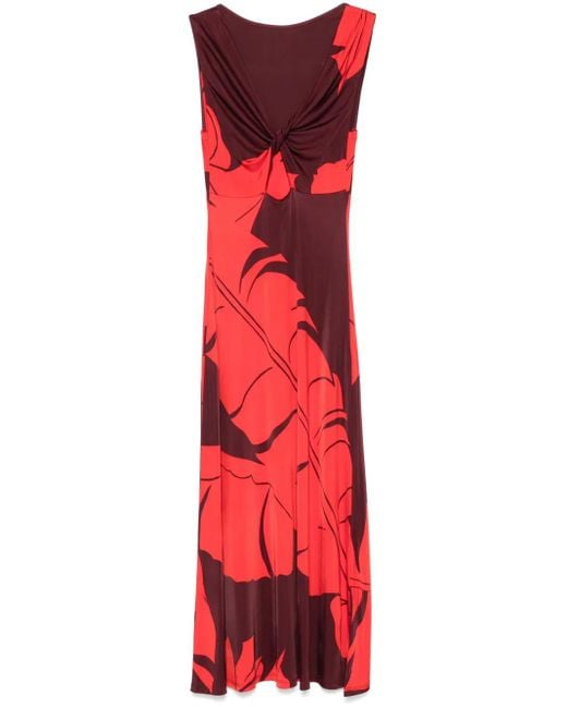 Johanna Ortiz Red Deep Heart Maxi Dress