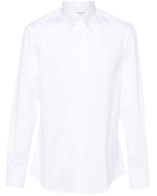 Brunello Cucinelli White Button-down Cotton Shirt for men