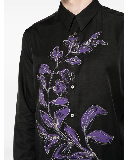 Chemise en coton à imprimé Lauren Paul Smith pour homme en coloris Black