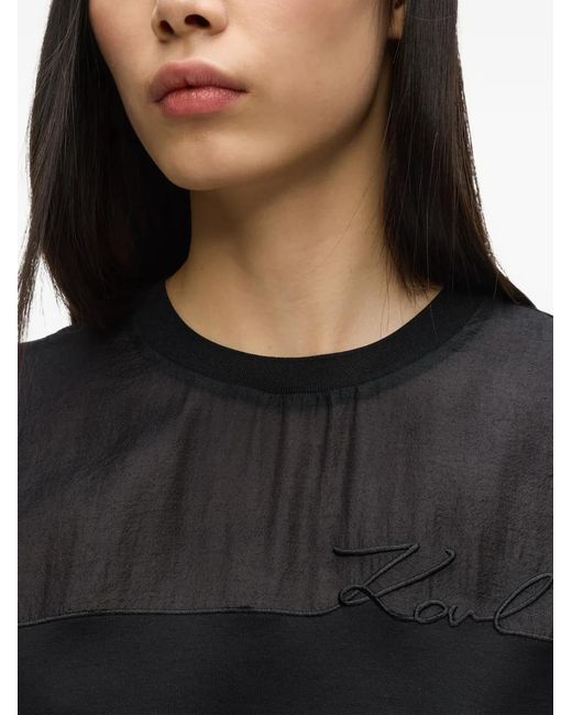 Karl Lagerfeld Black Signature Organza Tank Top
