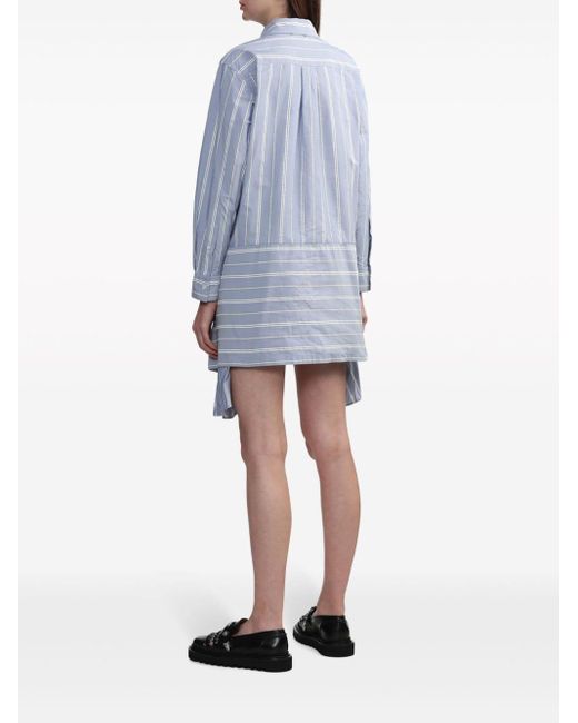 Toga Blue Striped Asymmetric Shirt Dress