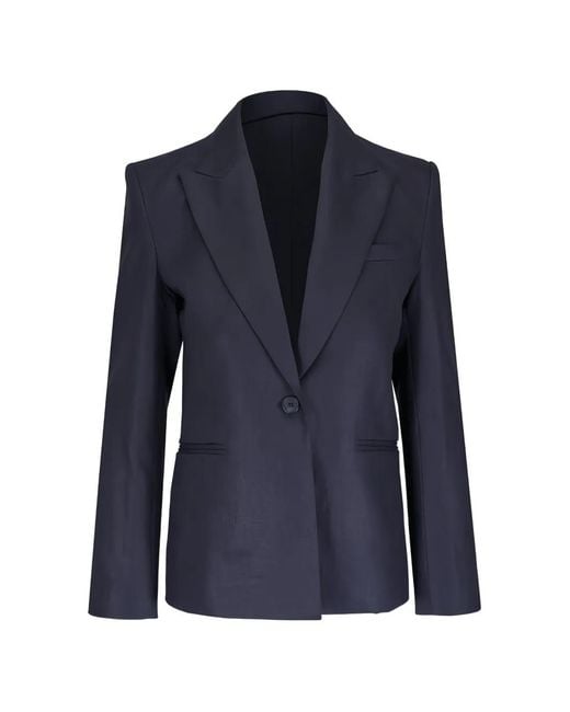 Twp Blue Boy Single-Breasted Peak-Lapels Jacket