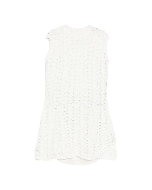 JNBY White Macrame Sleeveless Dress