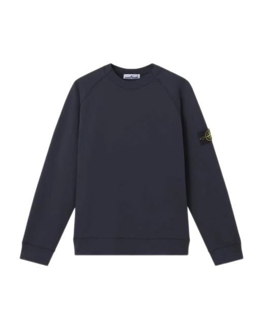 メンズ Stone Island コンパスバッジ スウェットシャツ ブルー