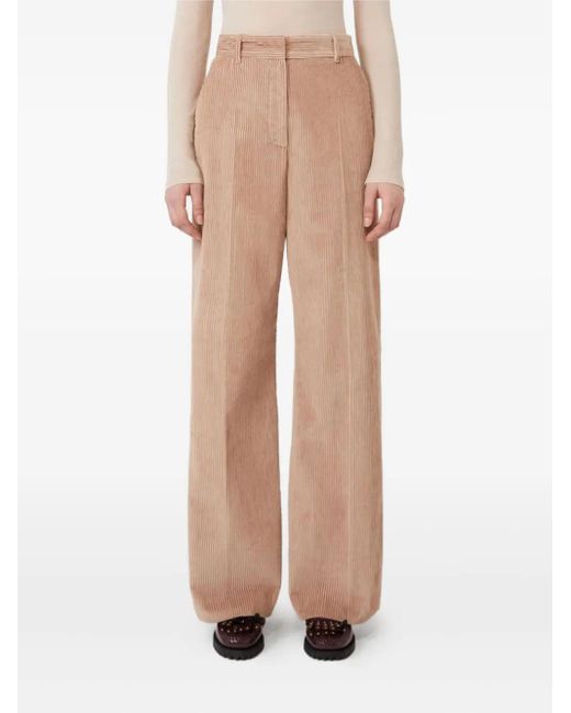 Weekend by Maxmara Natural Corduroy Wide-Leg Trousers