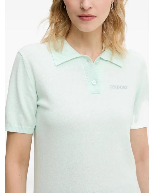Day Birger et Mikkelsen Blue Buttoned Logo Polo Top