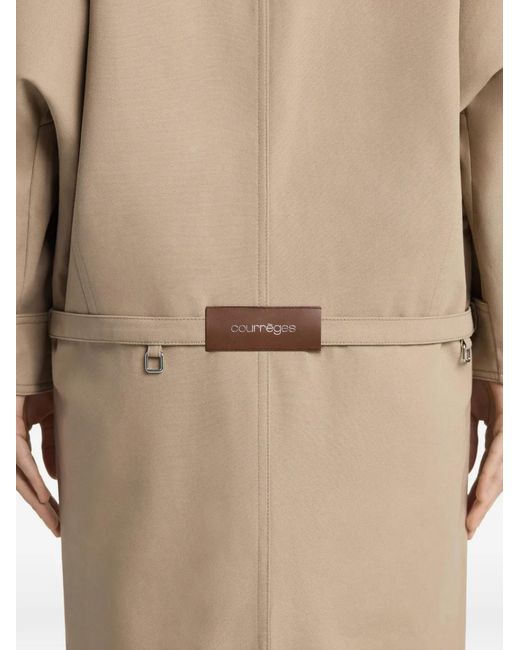 Courreges Natural Asymmetrical-Hem Trench Coat