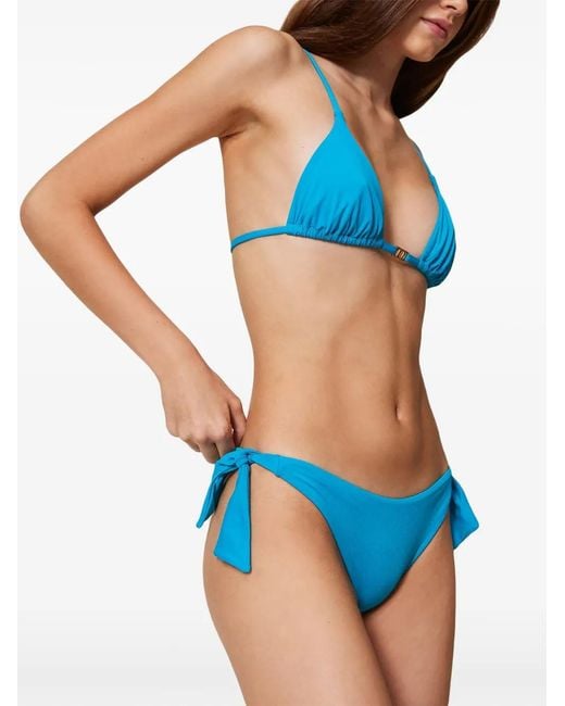 Twinset Blue Triangle-Cup Bikini Top
