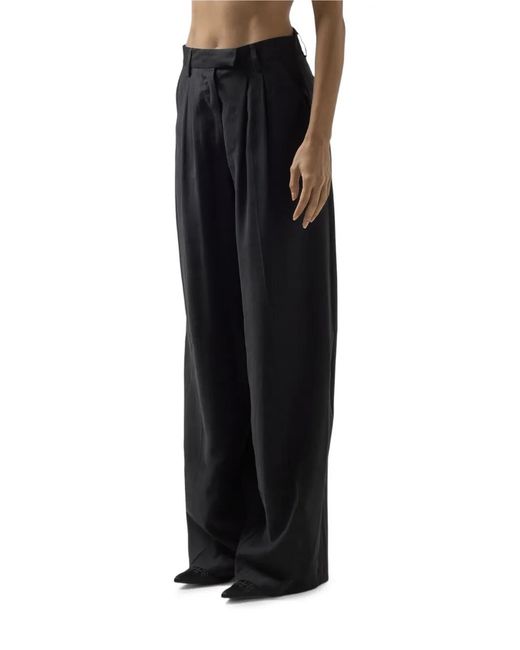 Gcds Black Pantalon À Design Plissé