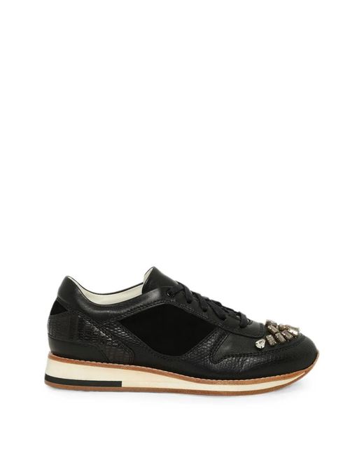 Lanvin Black Embellished Panelled Sneakers