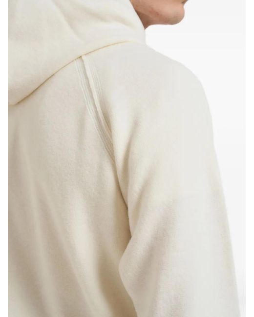 C P Company White Logo-Detail Zip-Up Hoodie for men
