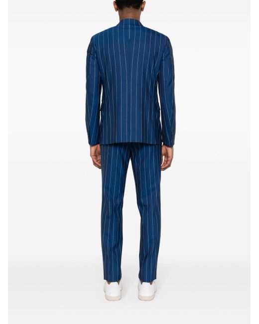 Tagliatore Blue Pinstriped Double-breasted Suit for men