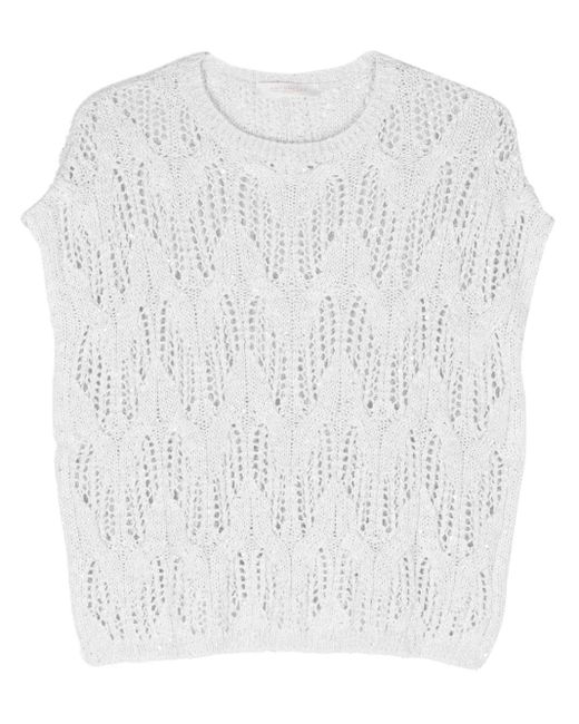 Antonelli White Sequined 3d-knit Vest