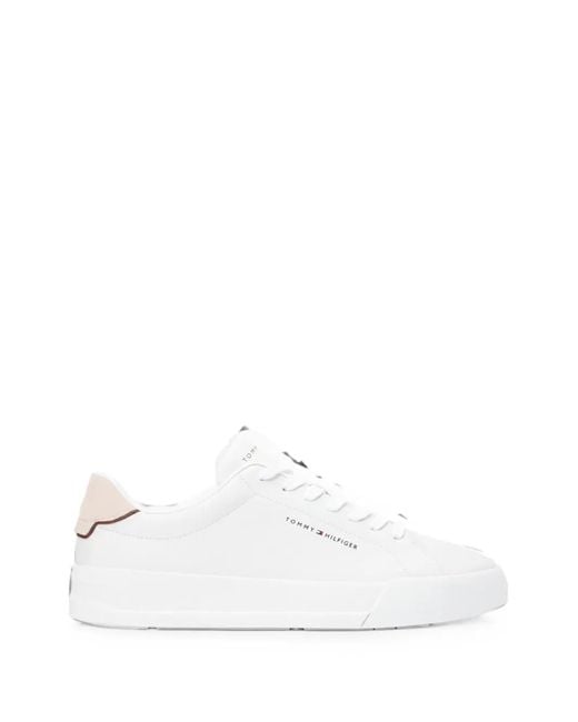 Tommy Hilfiger White Court Leather Sneakers for men