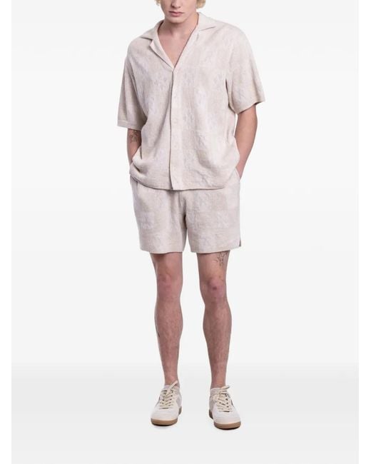 Represent Natural Check-Pattern Crochet Shirt for men