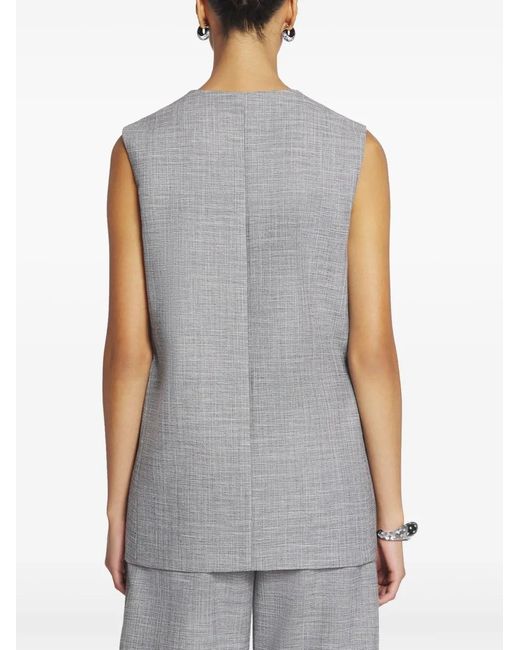 Lanvin Gray Round Neck Waistcoat