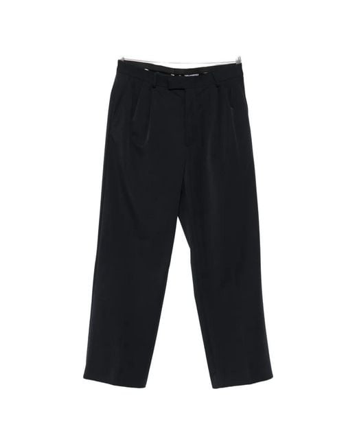 Karl Lagerfeld White Pleated Wide-Leg Trousers for men